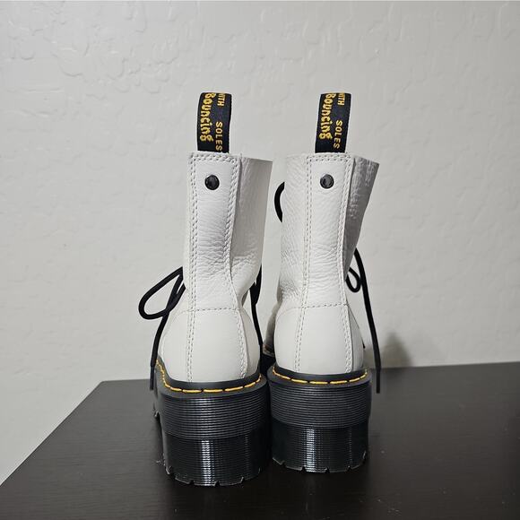 NEW Dr. Martens 1460 Pascal Max Boots White Pisa Leather Platform Womens US 6 - Picture 4 of 5